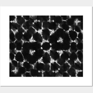 Black shibori kaleidoscope Posters and Art